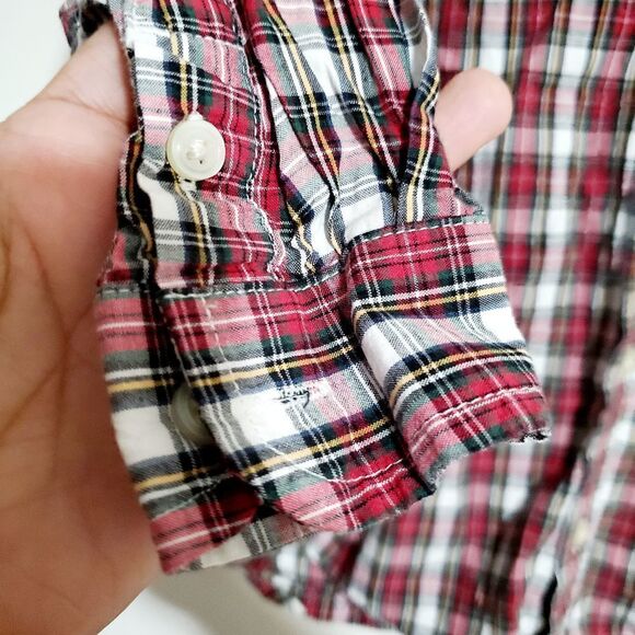 Children's Place Red/White Plaid Shirt Size 5-6. - Picture 5 of 6